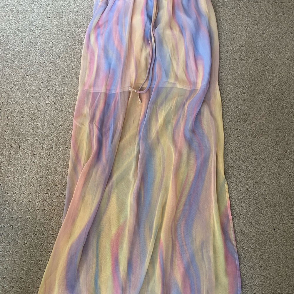 Multicolor Sheer Maxi Skirt